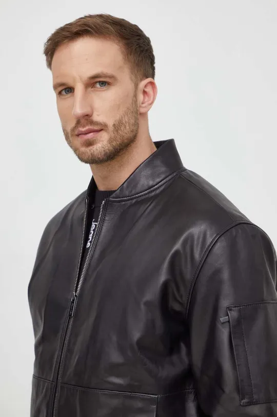 crna Kožna jakna Calvin Klein