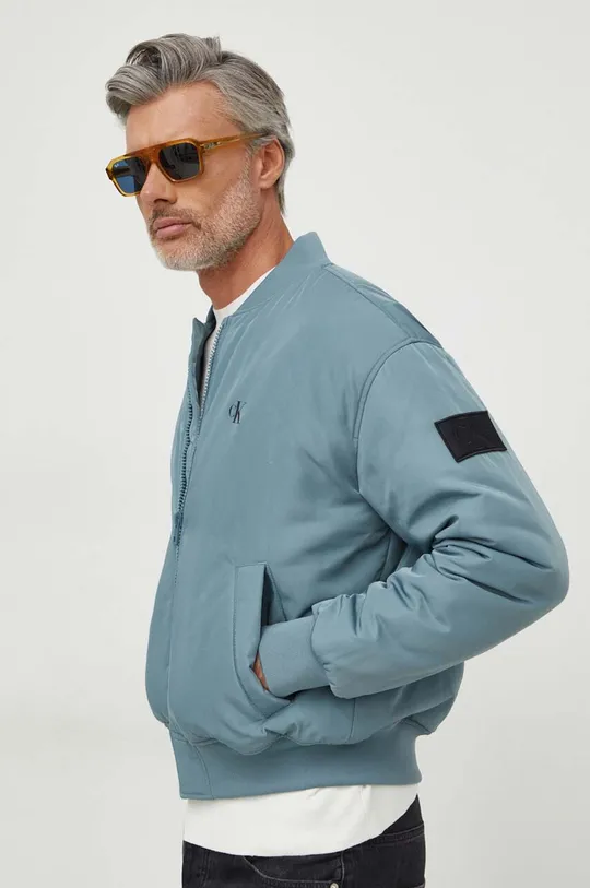 modra Bomber jakna Calvin Klein Jeans Moški