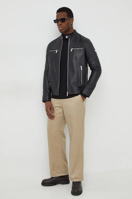 Кожаная куртка Karl Lagerfeld чёрный