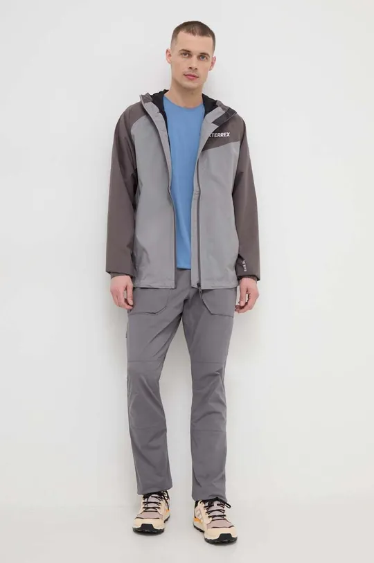 adidas TERREX giacca impermeabile Multi grigio