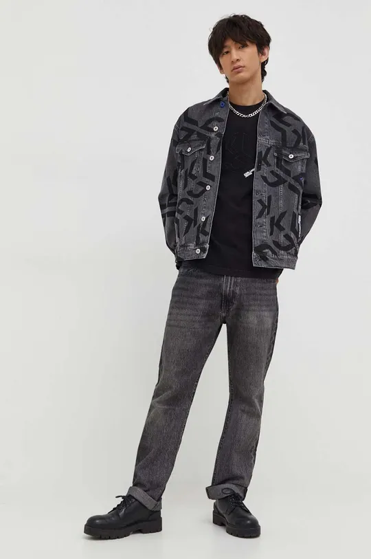 Джинсова куртка Karl Lagerfeld Jeans сірий