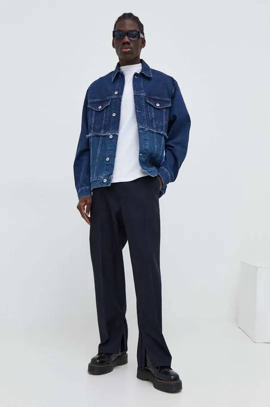 Rifľová bunda Karl Lagerfeld Jeans tmavomodrá