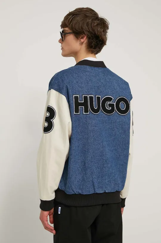 Hugo Blue kurtka bomber jeansowa 100 % Bawełna