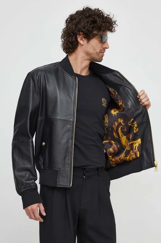Kožna jakna Versace Jeans Couture Muški