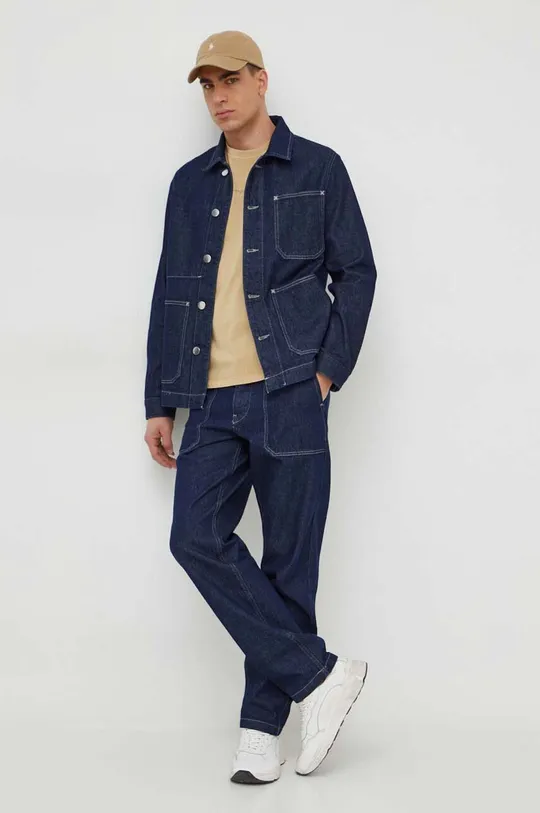 Jeans jakna United Colors of Benetton mornarsko modra