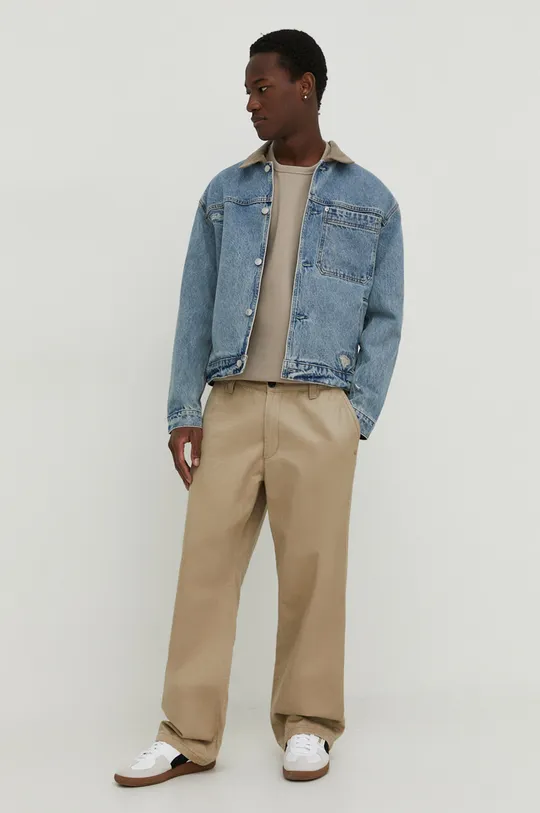Jeans jakna Abercrombie & Fitch modra