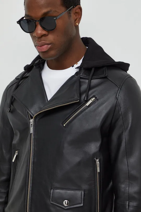 μαύρο Δερμάτινο jacket Karl Lagerfeld