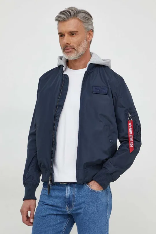 sötétkék Alpha Industries rövid kabát MA-1 TT Hood Férfi