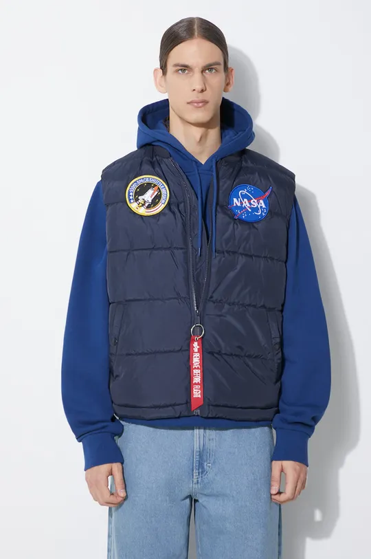 blu navy Alpha Industries smanicato Puffer Vest NASA Uomo