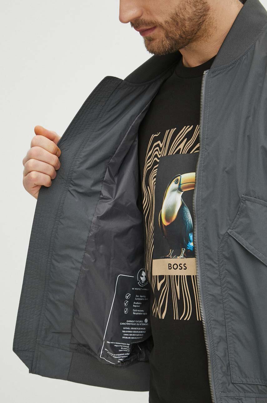 Save The Duck kurtka bomber męski kolor szary przejściowa | Answear.com