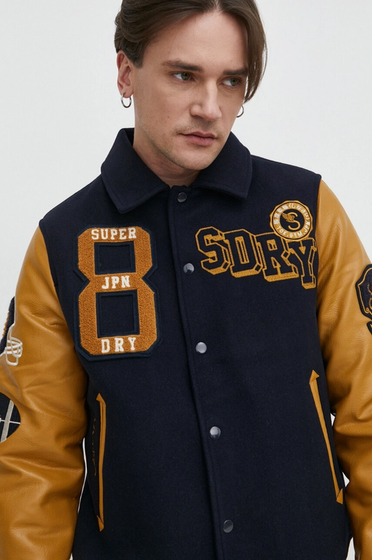 темно-синій Куртка з домішкою вовни Superdry