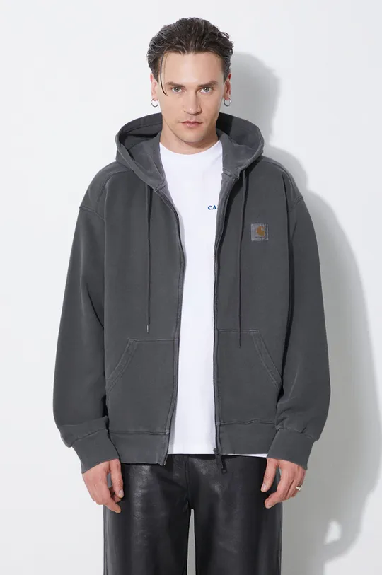 gray Carhartt WIP cotton sweatshirt Hooded Nelson Jacket Men’s