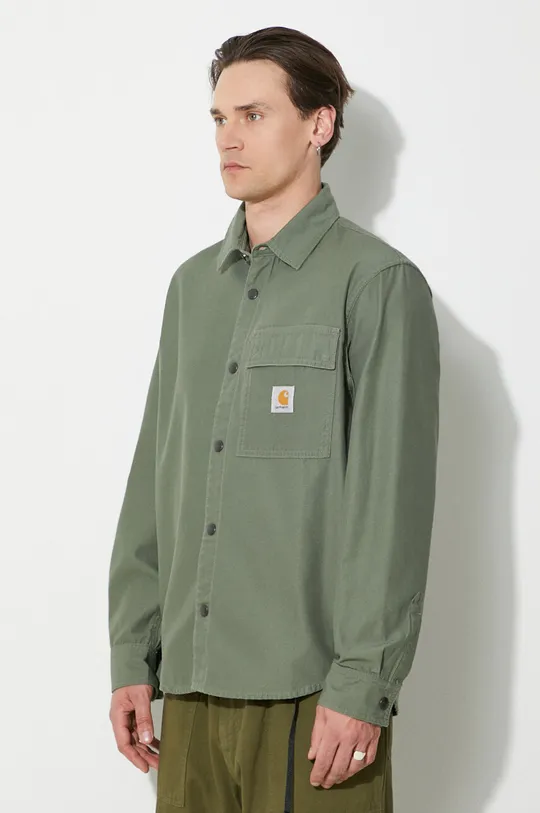 zielony Carhartt WIP kurtka koszulowa Hayworth Shirt Jac