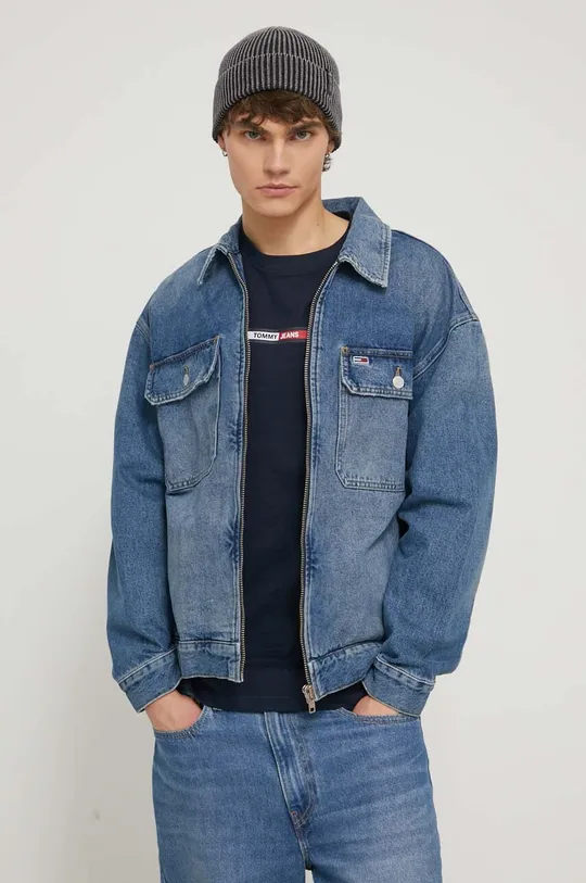 niebieski Tommy Jeans kurtka jeansowa Męski