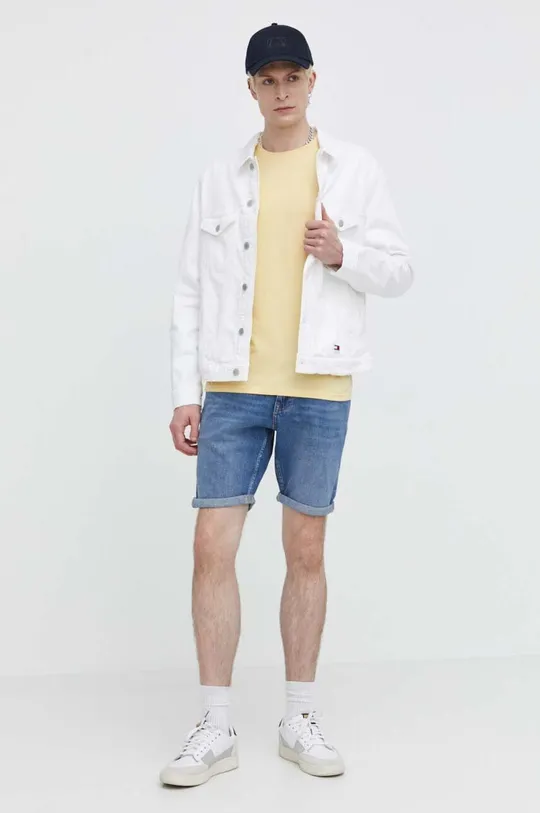 Rifľová bunda Tommy Jeans biela