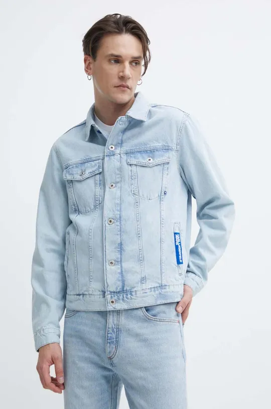 μπλε Τζιν μπουφάν Karl Lagerfeld Jeans Ανδρικά