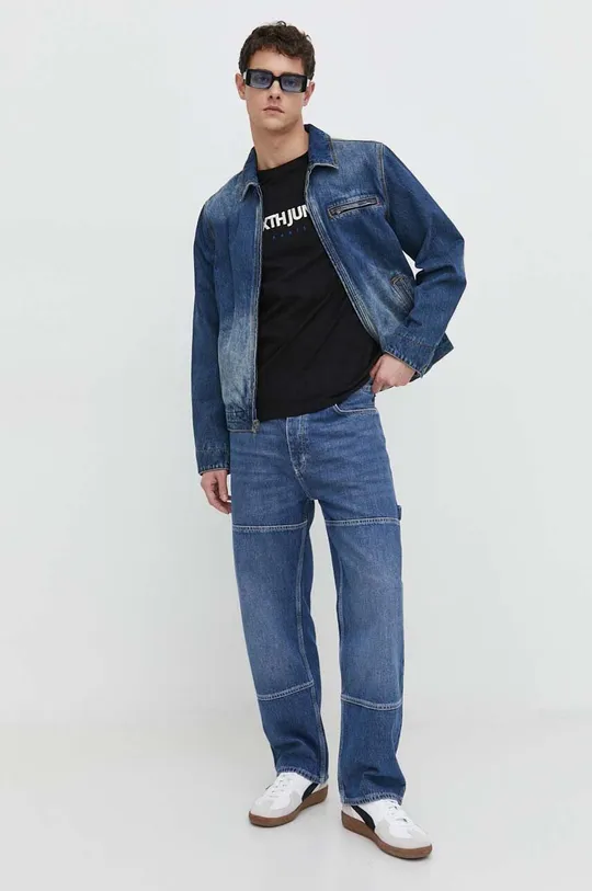Guess Originals kurtka jeansowa granatowy