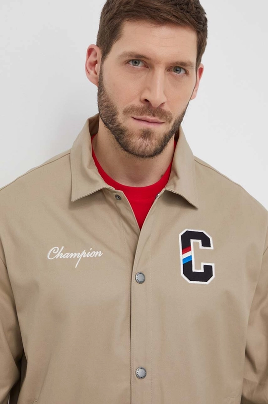 beige Champion giacca-camicia di cotone