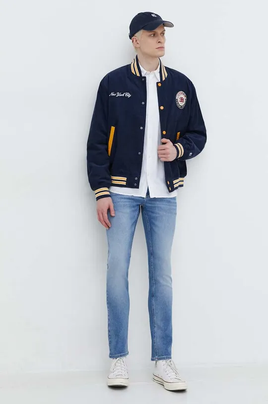 Κοτλέ bomber jacket Tommy Jeans Archive Games σκούρο μπλε