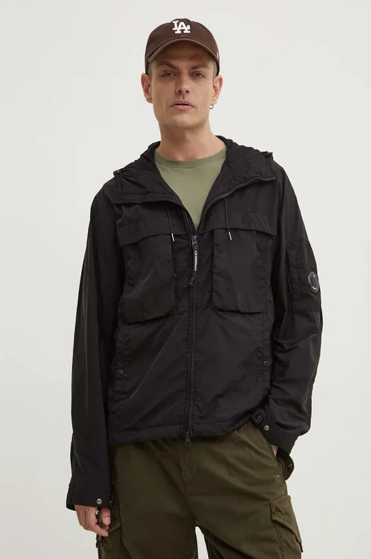 fekete C.P. Company rövid kabát Chrome-R Hooded Férfi