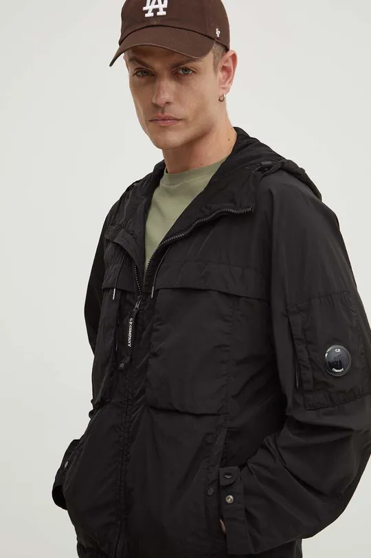 fekete C.P. Company rövid kabát Chrome-R Hooded