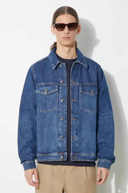 modra Jeans jakna Wood Wood Ivan Denim Moški