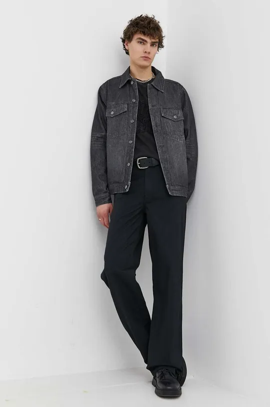Jeans jakna Wood Wood Ivan Denim črna