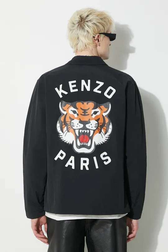 black Kenzo jacket Lucky Tiger Padded Coach Men’s