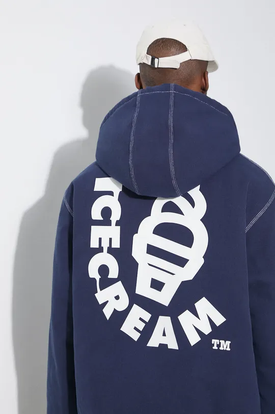 σκούρο μπλε Βαμβακερό σακάκι ICECREAM Hooded Work Ανδρικά