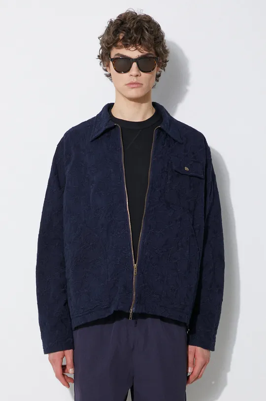 navy Corridor cotton jacket Floral Embroidered Zip Jacket Men’s
