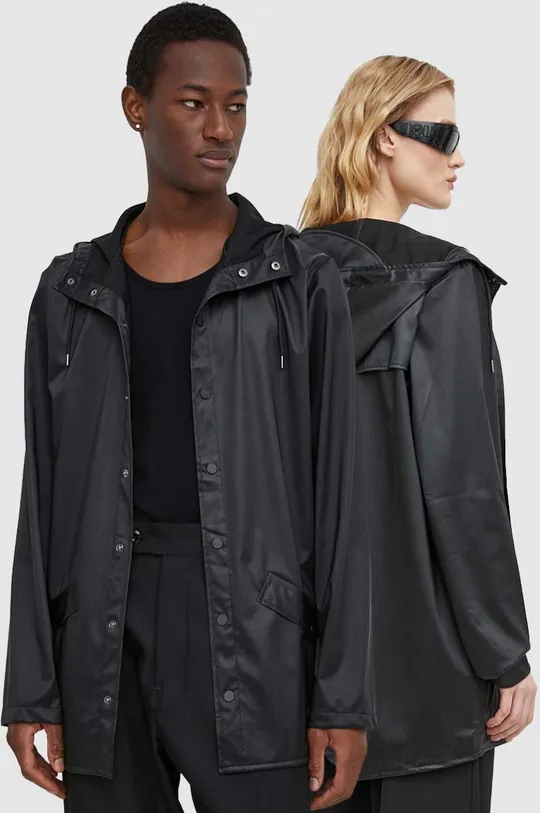 fekete Rains rövid kabát 12010 Jackets Uniszex