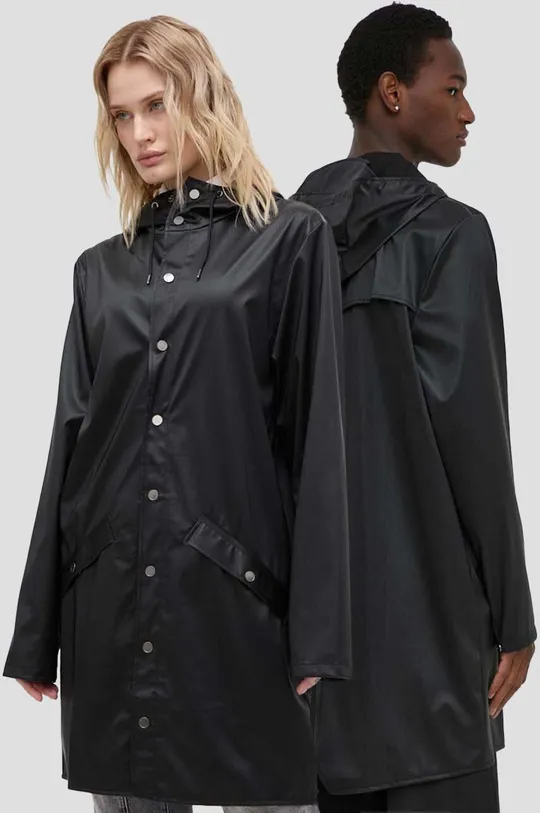fekete Rains rövid kabát 12020 Jackets Uniszex