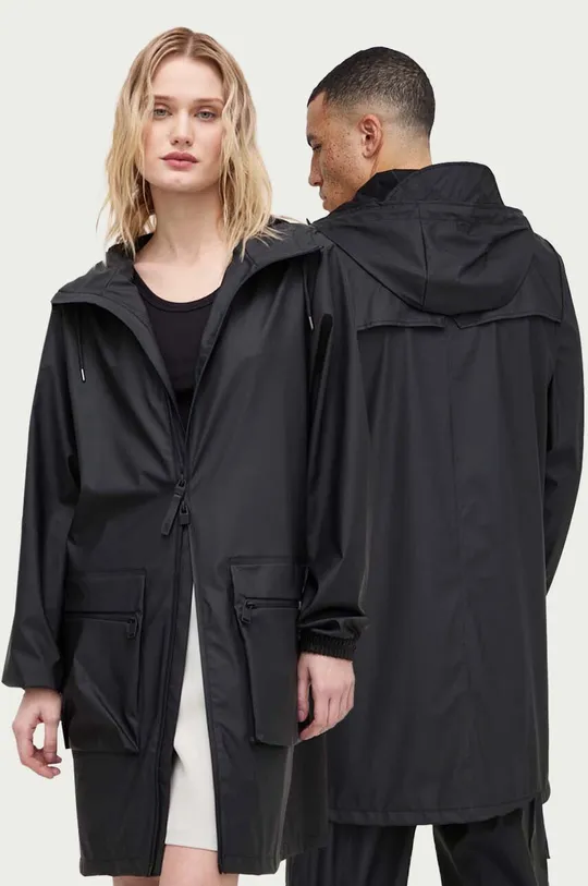 fekete Rains rövid kabát 19850 Jackets Uniszex