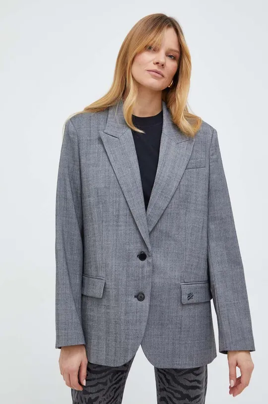 сірий Піджак з домішкою вовни Karl Lagerfeld Жіночий