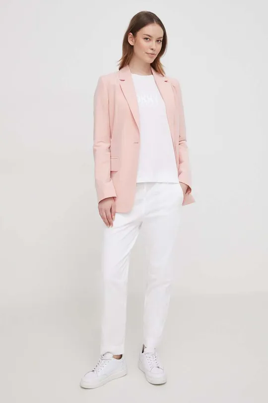 Пиджак с примесью льна Barbour розовый
