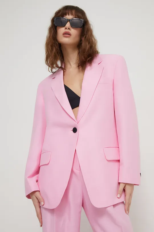 рожевий Піджак з домішкою льону HUGO Жіночий