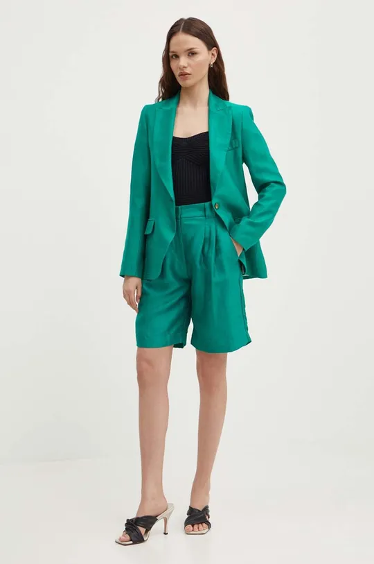 Пиджак с примесью льна La Petite Française VOYANTE зелёный