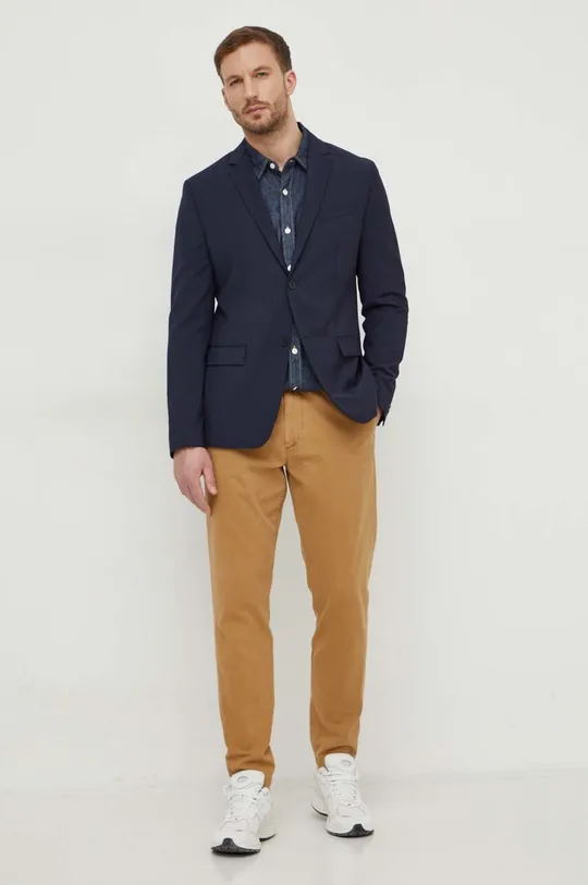 Calvin Klein giacca in lana blu navy