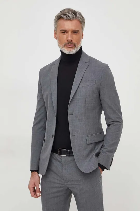 серый Шерстяной пиджак Calvin Klein Мужской