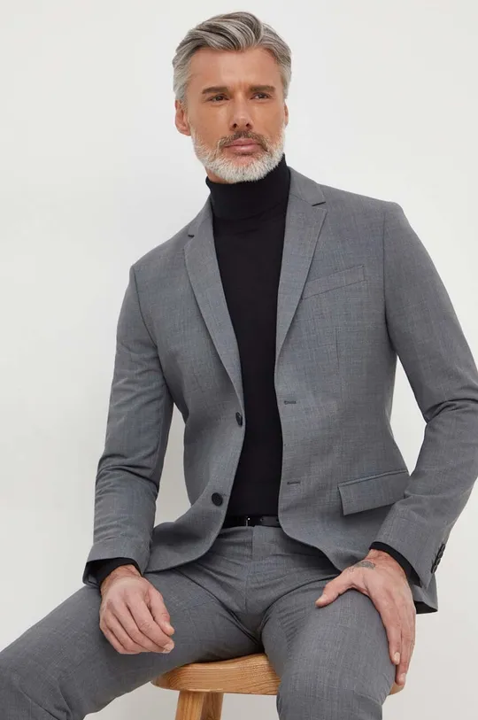 сірий Вовняний піджак Calvin Klein