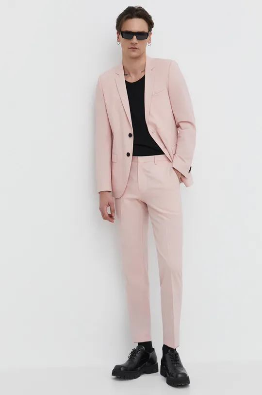 розовый Пиджак с примесью шерсти HUGO Мужской