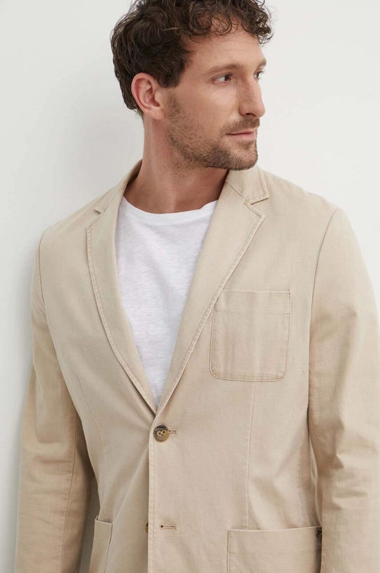 beige Guess giacca in lino misto TYRON Uomo