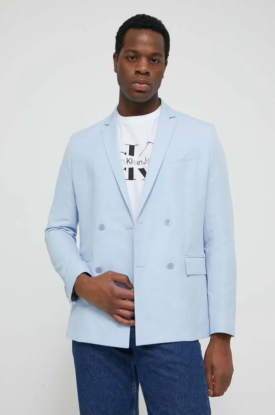 блакитний Піджак з домішкою льону Calvin Klein Чоловічий