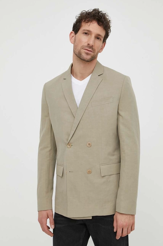 beige Calvin Klein giacca in lino misto Uomo