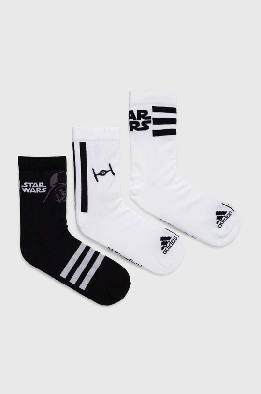 bela Otroške nogavice adidas Performance x Star Wars 3-pack Fantovski