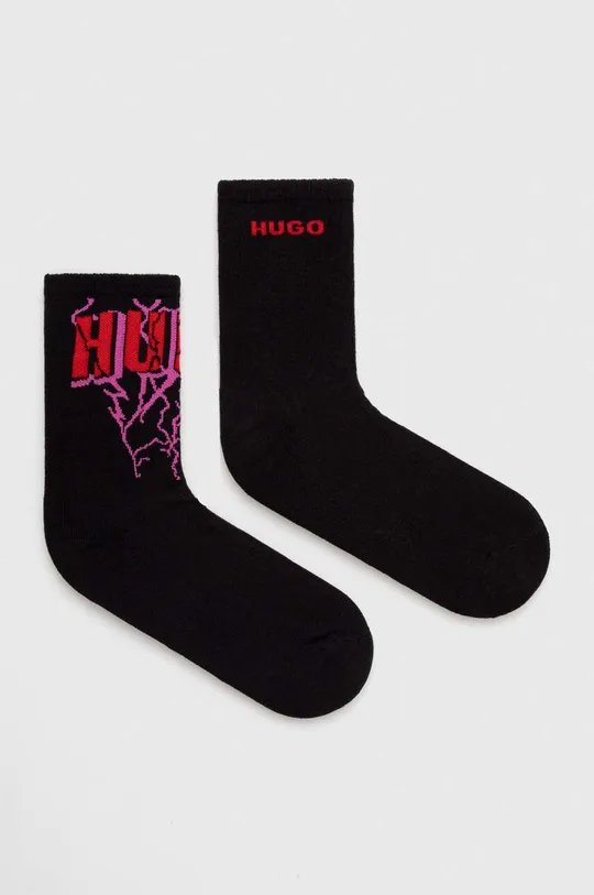 crna Čarape HUGO 2-pack Ženski