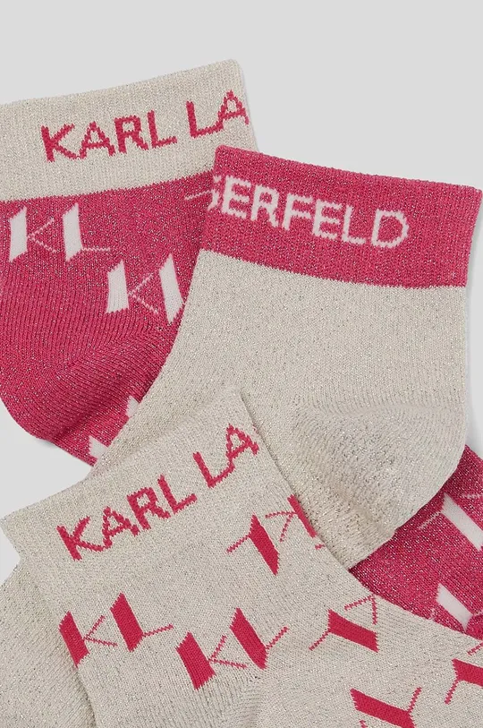 Ponožky Karl Lagerfeld 3-pak 50 % Organická bavlna, 19 % Polyester, 14 % Polyamid, 10 % Metalické vlákno, 7 % Elastan