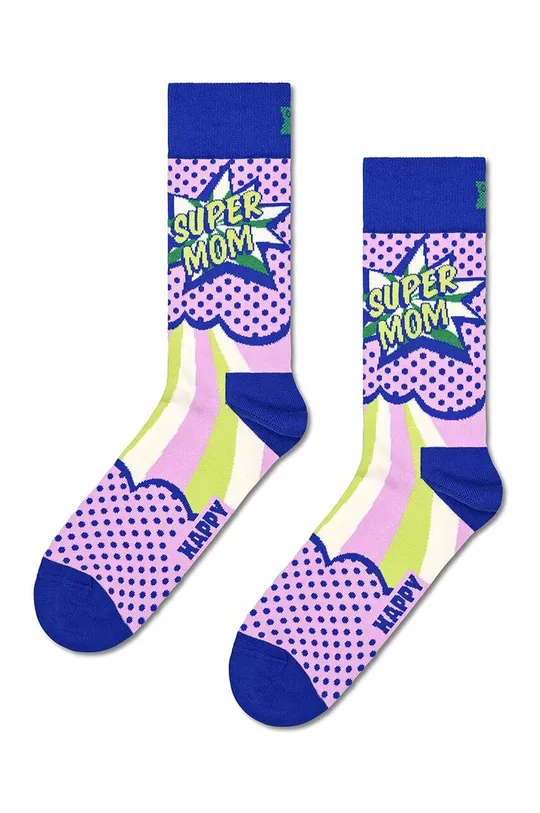 μωβ Κάλτσες Happy Socks Super Mom Sock Γυναικεία