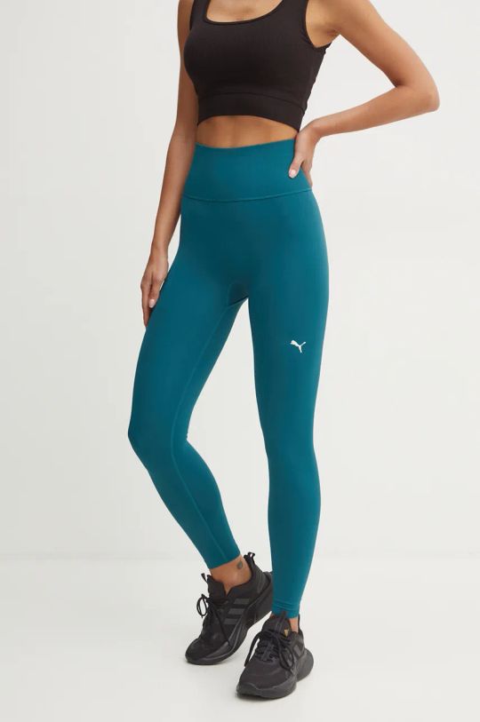 Puma leggins de antrenament Shapeluxe Seamless tricotaj turcoaz 524360