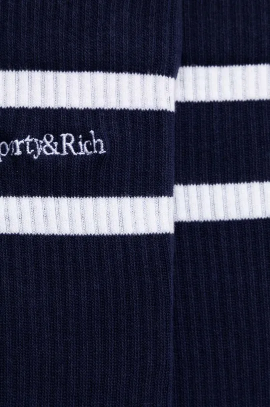 Sporty & Rich sosete Serif Logo Socks bleumarin